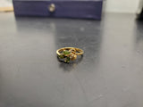 Womens 14KT Gold Electro-Plate Peridot Jade Cubic Zirconia Ring Jewelry Sz9 Nice