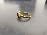 Womens 14KT Gold Electro-Plate Smoky Quartz Cubic Zirconia Ring Jewelry Sz9 VF