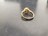 Womens 14KT Gold Electro-Plate Smoky Quartz Cubic Zirconia Ring Jewelry Sz9 VF