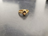 Womens 14KT Gold Electro-Plate Smoky Quartz Cubic Zirconia Ring Jewelry Sz9 VF