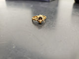 Womens 14KT Gold Electro-Plate Smoky Quartz Cubic Zirconia Ring Jewelry Sz9 VF