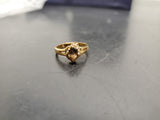 Womens 14KT Gold Electro-Plate Smoky Quartz Cubic Zirconia Ring Jewelry Sz9 VF