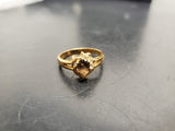Womens 14KT Gold Electro-Plate Smoky Quartz Cubic Zirconia Ring Jewelry Sz9 VF