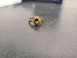 Womens 14KT Gold Electro-Plate Smoky Quartz Cubic Zirconia Ring Jewelry Sz9 VF