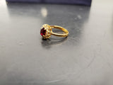 Women 14KT Gold Electro-Plate Gorgeous Ruby Cubic Zirconia Ring Jewelry Sz9.5 VF