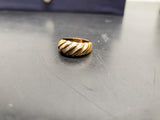 Women 14KT Gold Electro-Plate Diamond Cut Swirl Pattern Ring Jewelry Sz 8.5 VF