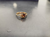 Womens 14KT Gold Electro-Plate Red Ruby Heart Cubic Zirconia Ring Jewelry Sz8 VF