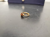 Womens 14KT Gold Electro-Plate Red Ruby Heart Cubic Zirconia Ring Jewelry Sz8 VF