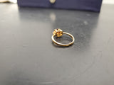Womens 14KT Gold Electro-Plate Red Ruby Heart Cubic Zirconia Ring Jewelry Sz8 VF