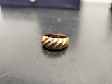 Women 14KT Gold Electro-Plate Diamond Cut Swirl Pattern Ring Jewelry Sz 8.5 VF