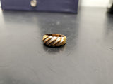 Women 14KT Gold Electro-Plate Diamond Cut Swirl Pattern Ring Jewelry Sz 8.5 VF