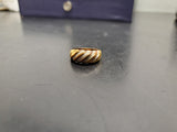 Women 14KT Gold Electro-Plate Diamond Cut Swirl Pattern Ring Jewelry Sz 8.5 VF
