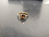 Womens 14KT Gold Electro-Plate Red Ruby Heart Cubic Zirconia Ring Jewelry Sz8 VF