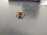 Womens 14KT Gold Electro-Plate Red Ruby Heart Cubic Zirconia Ring Jewelry Sz8 VF