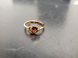 Womens 14KT Gold Electro-Plate Red Ruby Heart Cubic Zirconia Ring Jewelry Sz8 VF