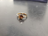 Womens 14KT Gold Electro-Plate Red Ruby Heart Cubic Zirconia Ring Jewelry Sz8 VF