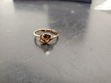 Womens 14KT Gold Electro-Plate Red Ruby Heart Cubic Zirconia Ring Jewelry Sz8 VF