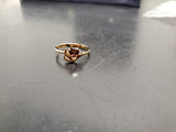 Womens 14KT Gold Electro-Plate Red Ruby Heart Cubic Zirconia Ring Jewelry Sz8 VF