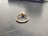 Womens 14KT Gold Electro-Plate Onyx/Pearl Gems Cubic Zirconia Ring Jewelry Sz9