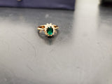Women 14KT Gold Electro-Plate Large Emerald Gem Cubic Zirconia Ring Jewelry Sz9