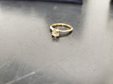 Women 14KT Gold Electro-Plate Big Round Stone Cubic Zirconia Ring Jewelry Sz7.5