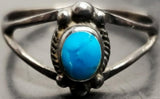 Vtg Women's Sterling Silver 925 Band Turquoise/Blue Gem Stone Ring Jewelry Sz8.5