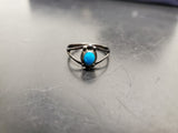 Vtg Women's Sterling Silver 925 Band Turquoise/Blue Gem Stone Ring Jewelry Sz8.5