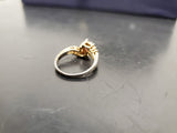 Women's 14KT Gold Electro-Plate Topaz Pink Gem Cubic Zirconia Ring Jewelry Sz8.5