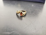 Women's 14KT Gold Electro-Plate Topaz Pink Gem Cubic Zirconia Ring Jewelry Sz8.5