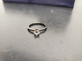 Vtg Women's Dark Tone Band w/ Large Cubic Zirconia Stone Gem Ring Jewelry Sz9 VF