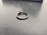 Vtg Women's Dark Tone Band w/ Large Cubic Zirconia Stone Gem Ring Jewelry Sz9 VF