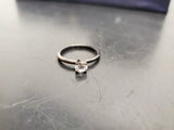 Vtg Women's Dark Tone Band w/ Large Cubic Zirconia Stone Gem Ring Jewelry Sz9 VF