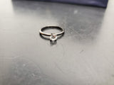 Vtg Women's Dark Tone Band w/ Large Cubic Zirconia Stone Gem Ring Jewelry Sz9 VF