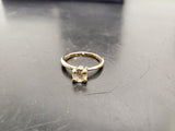 Women 14KT Gold Electro-Plate Big Round Stone Cubic Zirconia Ring Jewelry Sz7.5
