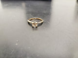 Women 14KT Gold Electro-Plate Big Round Stone Cubic Zirconia Ring Jewelry Sz7.5