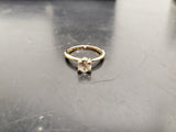 Women 14KT Gold Electro-Plate Big Round Stone Cubic Zirconia Ring Jewelry Sz7.5