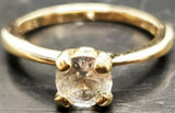 Women 14KT Gold Electro-Plate Big Round Stone Cubic Zirconia Ring Jewelry Sz7.5