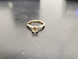 Women 14KT Gold Electro-Plate Big Round Stone Cubic Zirconia Ring Jewelry Sz7.5