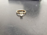 Women 14KT Gold Electro-Plate Large Oval Stone Cubic Zirconia Ring Jewelry Sz8.5