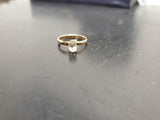 Women 14KT Gold Electro-Plate Large Oval Stone Cubic Zirconia Ring Jewelry Sz8.5