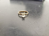 Women 14KT Gold Electro-Plate Large Oval Stone Cubic Zirconia Ring Jewelry Sz8.5