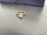 Women 14KT Gold Electro-Plate Large Oval Stone Cubic Zirconia Ring Jewelry Sz8.5