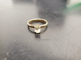 Women 14KT Gold Electro-Plate Large Oval Stone Cubic Zirconia Ring Jewelry Sz8.5