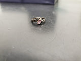 Womens Sterling Silver 925 Band Star Ruby Gem & Cubic Zirconia Ring Jewelry Sz9