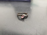 Womens Sterling Silver 925 Band Star Ruby Gem & Cubic Zirconia Ring Jewelry Sz9