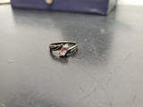 Womens Sterling Silver 925 Band Star Ruby Gem & Cubic Zirconia Ring Jewelry Sz9