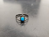Vtg Women's Sterling Silver 925 Band Turquoise/Blue Gem Stone Ring Jewelry Sz8.5