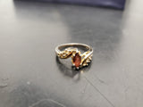 Women's 14KT Gold Electro-Plate Topaz Pink Gem Cubic Zirconia Ring Jewelry Sz8.5