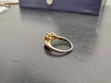 Women's 14KT Gold Electro-Plate Topaz Pink Gem Cubic Zirconia Ring Jewelry Sz8.5