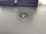 Vtg Women's Dark Tone Band w/ Large Cubic Zirconia Stone Gem Ring Jewelry Sz9 VF